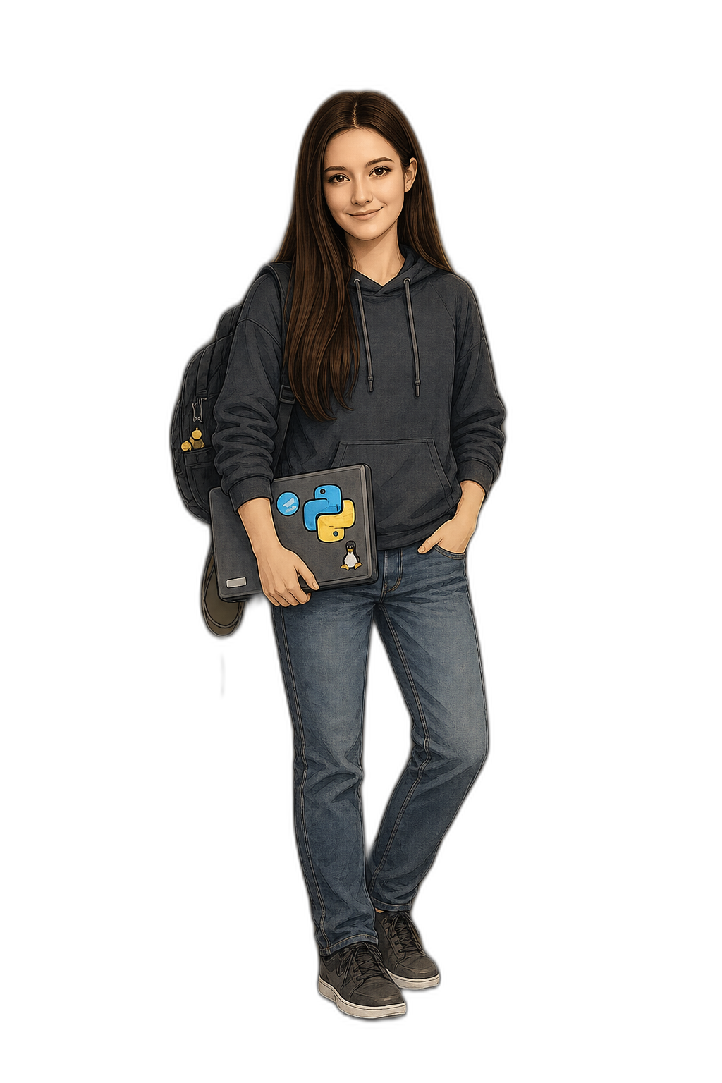 Иллюстрация Yehhi Aleksandra с ноутбуком Python